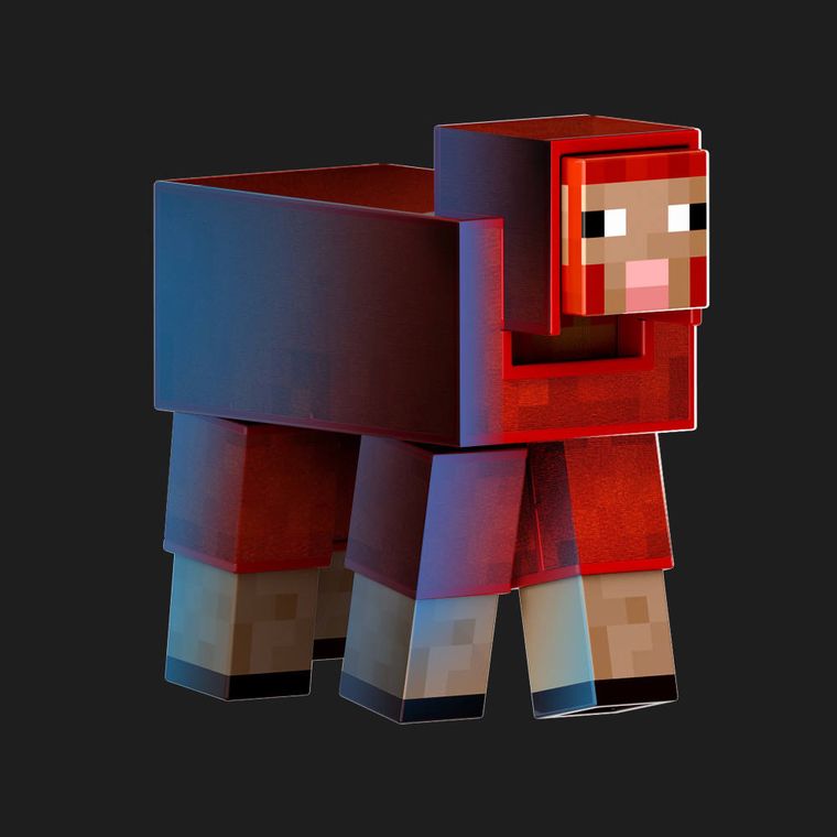 Minecraft, Diamond Level, Sheep, figurina