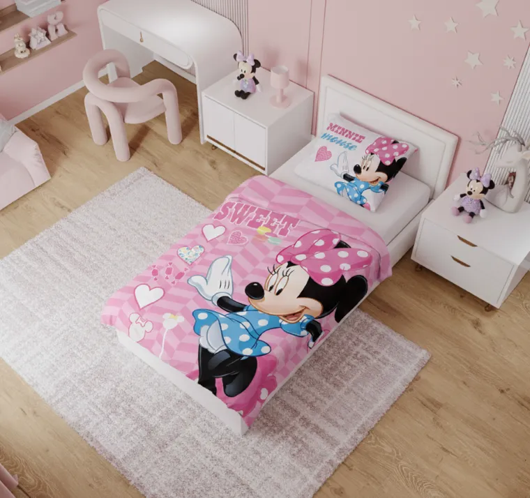 Minnie Mouse, set lenjerie de pat single, 100-135 cm