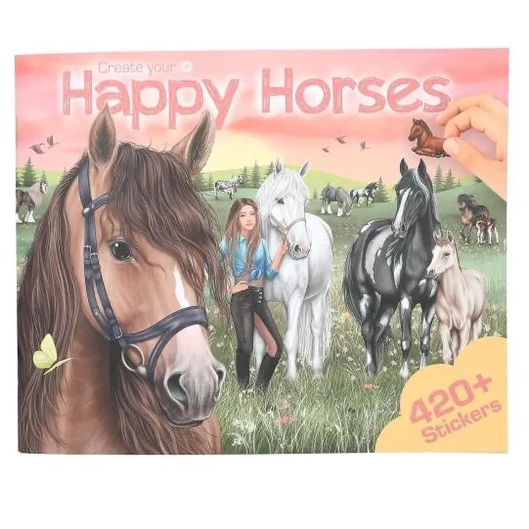 Miss Melody, Happy Horses, set creativ cu stickere