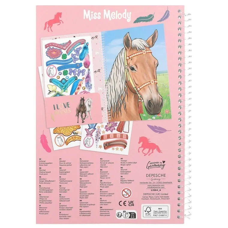 Miss Melody, Horses Blaze, carte de colorat cu autocolante