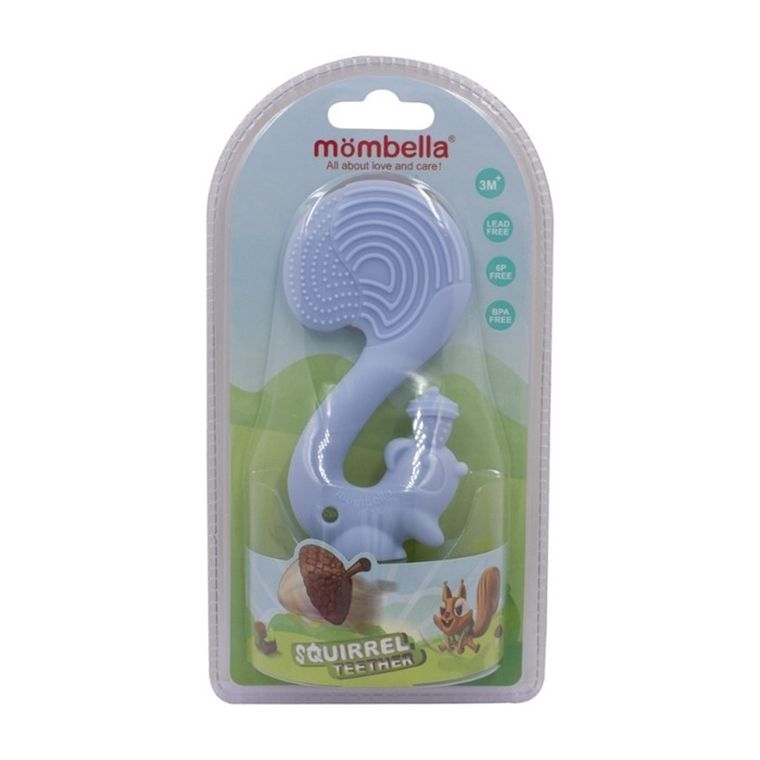 Mombella, Squirrel, jucarie dentitie, Light Blue