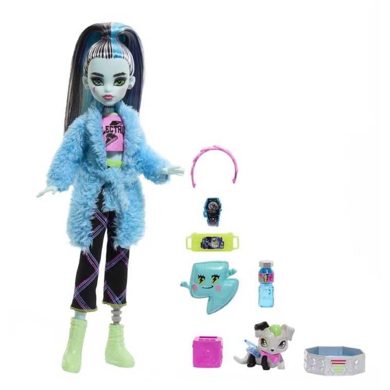 Monster High, Pijama Party, papusa Frankie cu accesorii