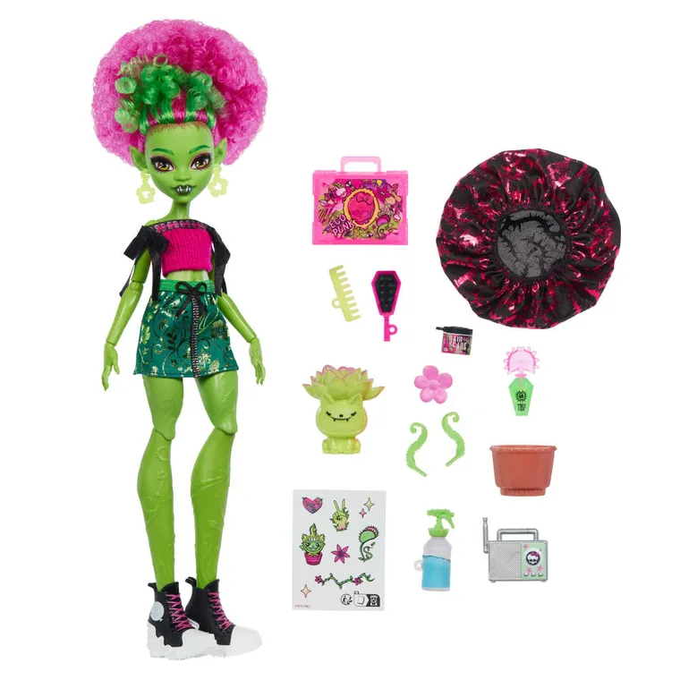 Monster High, Self-Scare Secrets, Venus McFlytrap, papusa si accesorii