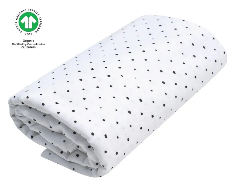 Motherhood, ECO Invelitoare de muselina 130-130 cm, 1 buc., Black Dots