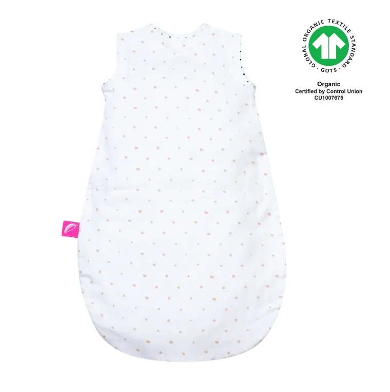 Motherhood, ECO Sac de dormit din muselina 0-6 luni, Pink and Black Dots