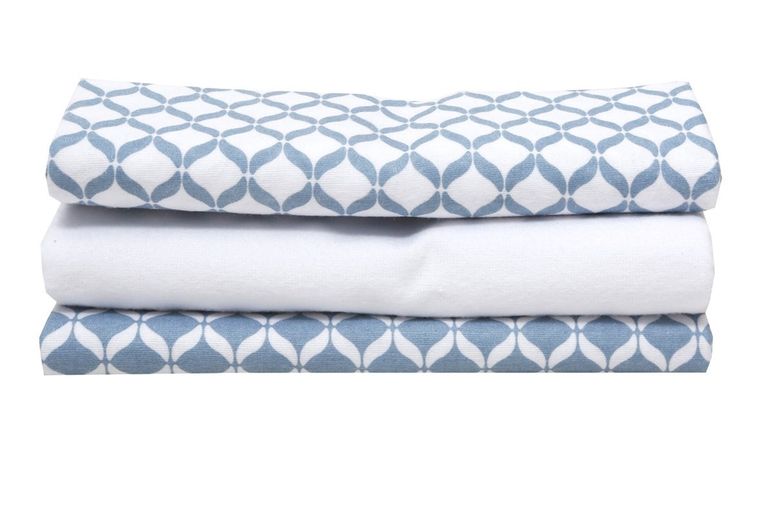 Motherhood, scutece din flanela 70-80 cm, 3 buc., Blue Classics