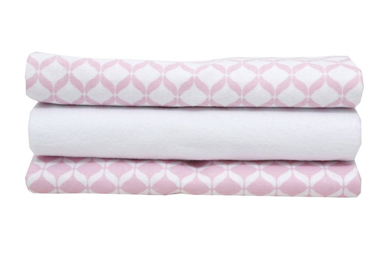 Motherhood, scutece din flanela 70-80 cm, 3 buc., Pink Classics