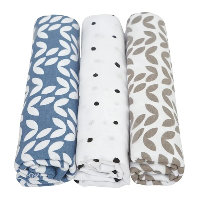 Motherhood, Scutece din muselina 70-80 cm, 3 buc., Blue Classics