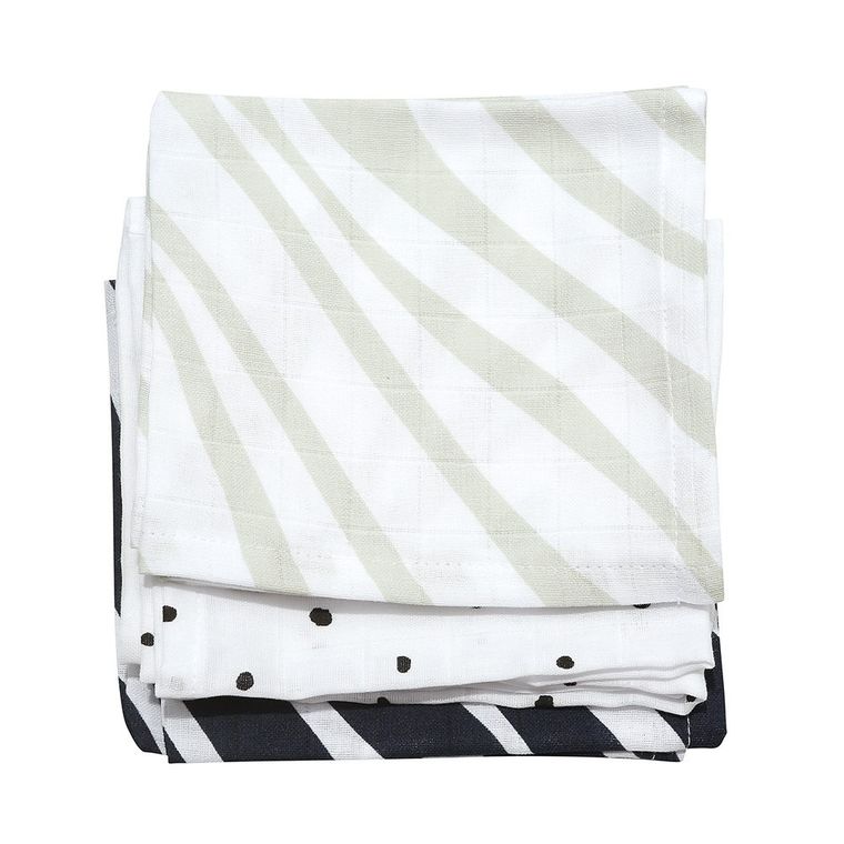 Motherhood, Servetele de muselina si bumbac 30-30 cm, 7 buc., Blue Zebra