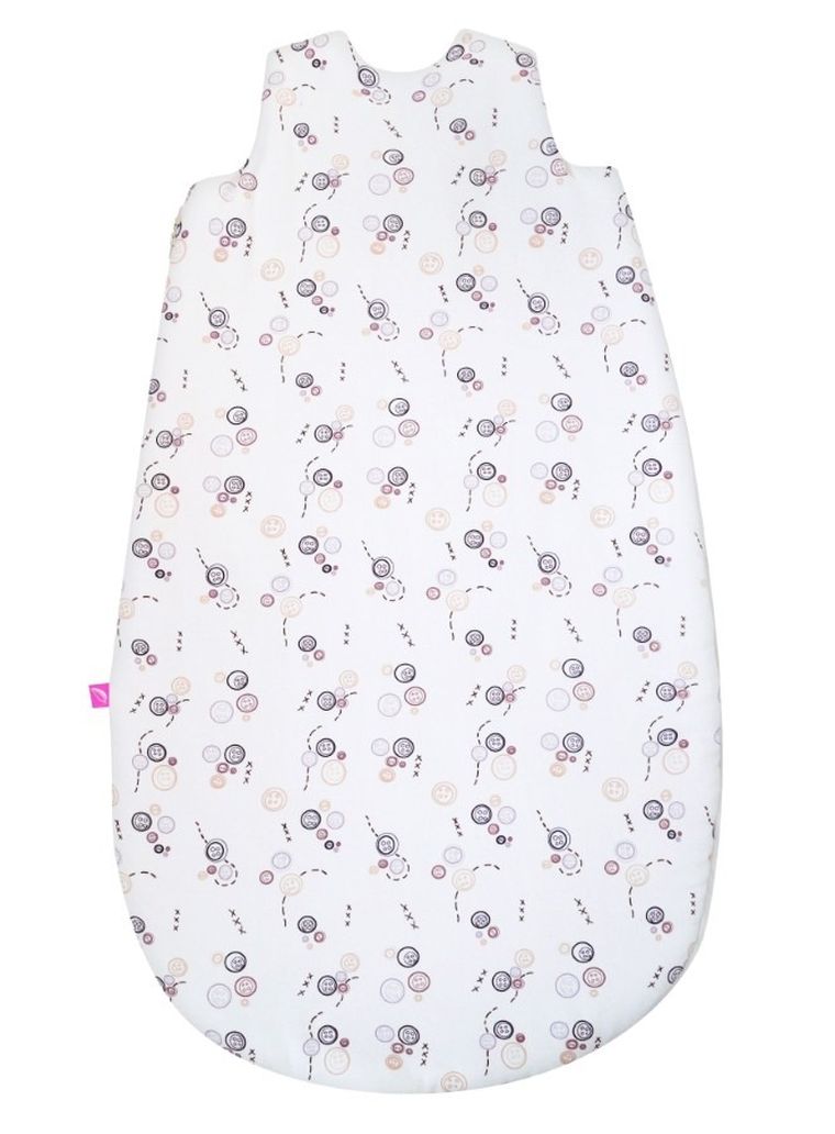 Motherhood, Zip-A-Round, sac de dormit de vara din bumbac, 2in1, TOG 1, nasturi roz, 3-18 luni