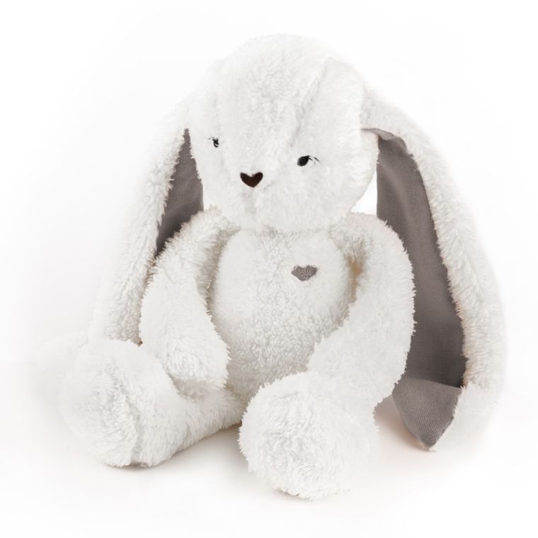 MyHummy (Szumisie), Iepuras, mascota bazaitoare cu mecanism 5in1: zgomot, senzor de somn, melodii, batai de inima, lampa, ecru