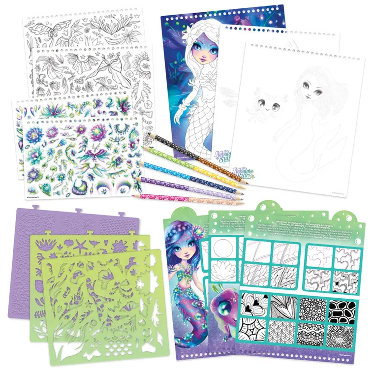 Nebulous Stars, Nenuphia, caiet de schite cu creioane colorate, sabloane si stickere