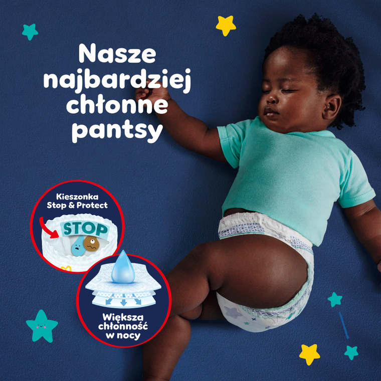 Pampers Night Pants, scutece-chilotel de noapte marimea 4, 9-15 kg, 25 buc.