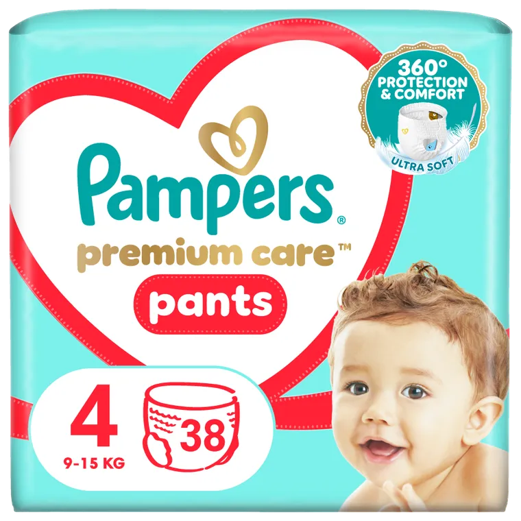 Pampers Premium Care Pants, scutece-chilotel marimea 4, 9-15 kg, 38 buc.