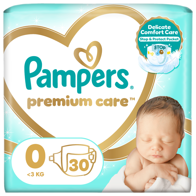 Pampers Premium Care, scutece marimea 0, < 3 kg, 30 buc.