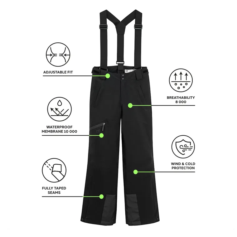 Pantaloni de schi impermeabili cu bretele unisex NOWEAR