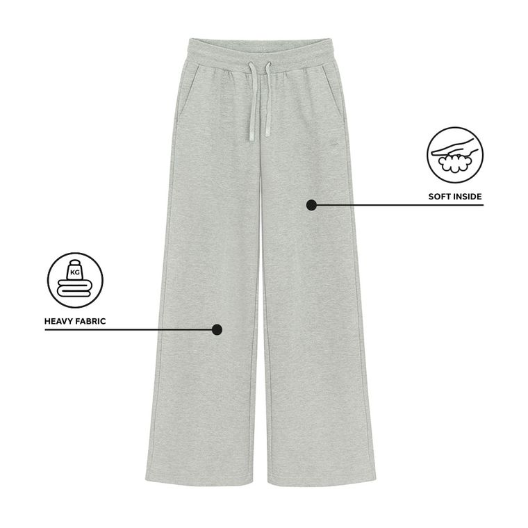 Pantaloni de trening gri cu croiala larga wide oversize NOWEAR