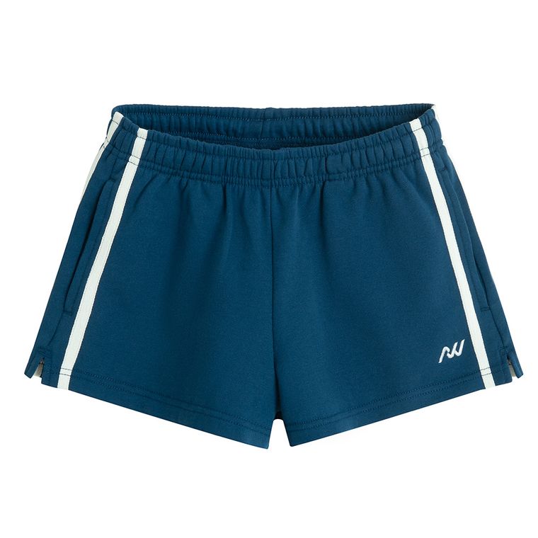 Pantaloni scurti albastri din bumbac pieptanat NOWEAR