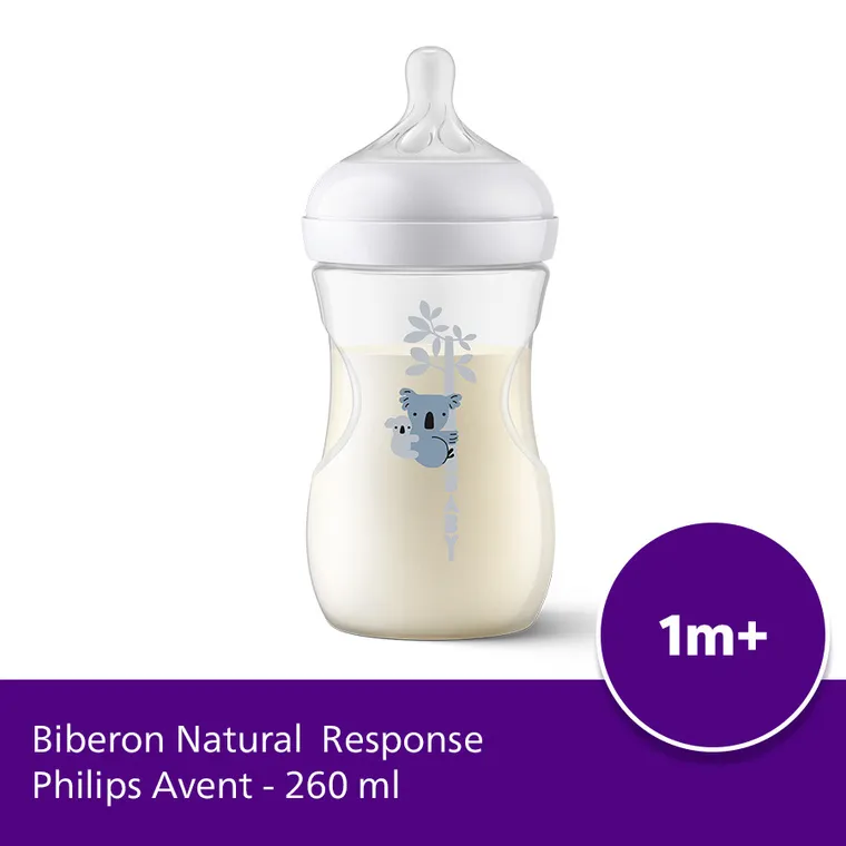 Philips Avent, Natural, Response, biberon, 260 ml, 1 luni+, koala, SCY903/67