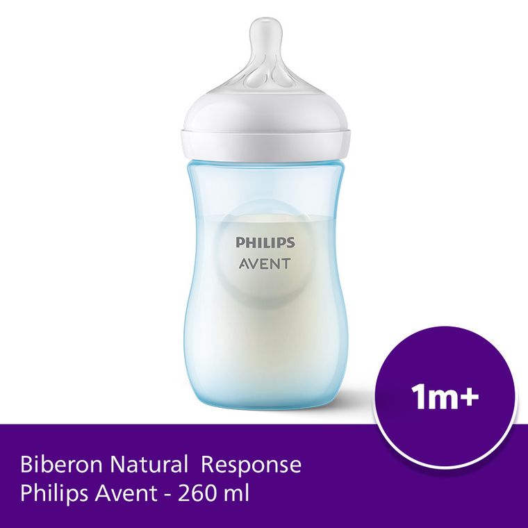 Philips Avent, Natural, Response, biberon, 260 ml, albastru, SCY903/21