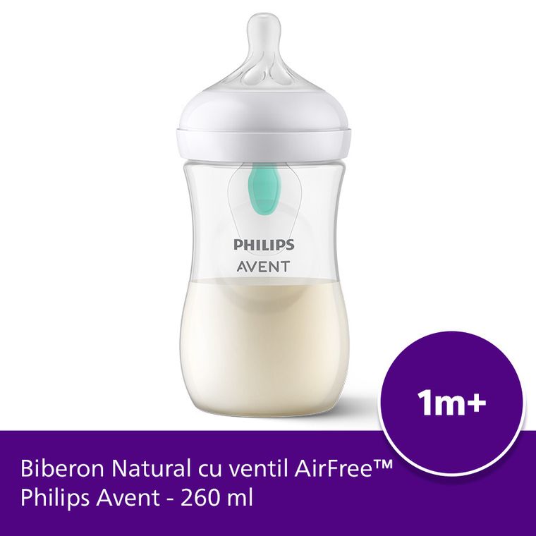 Philips Avent, Natural, Response, biberon cu ventil Air Free, 260 ml, SCY673/01