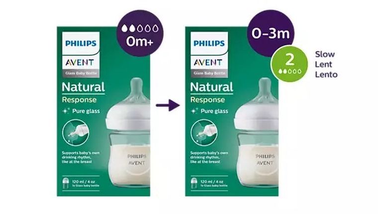 Philips Avent, Natural, Response, biberon de sticla, 120 ml, SCY930/01