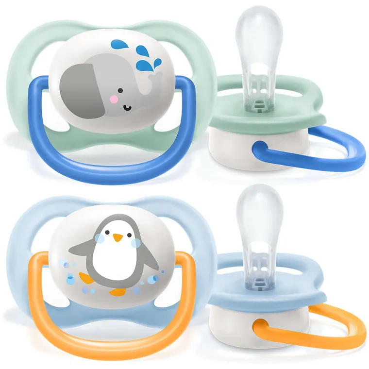 Philips Avent, Ultra Air, Animals, suzeta 0-6 luni pentru baieti, 2 buc.