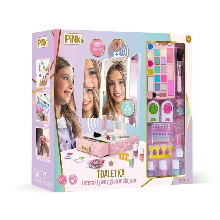 Pink It, masuta de toaleta interactiva cu accesorii de machiaj