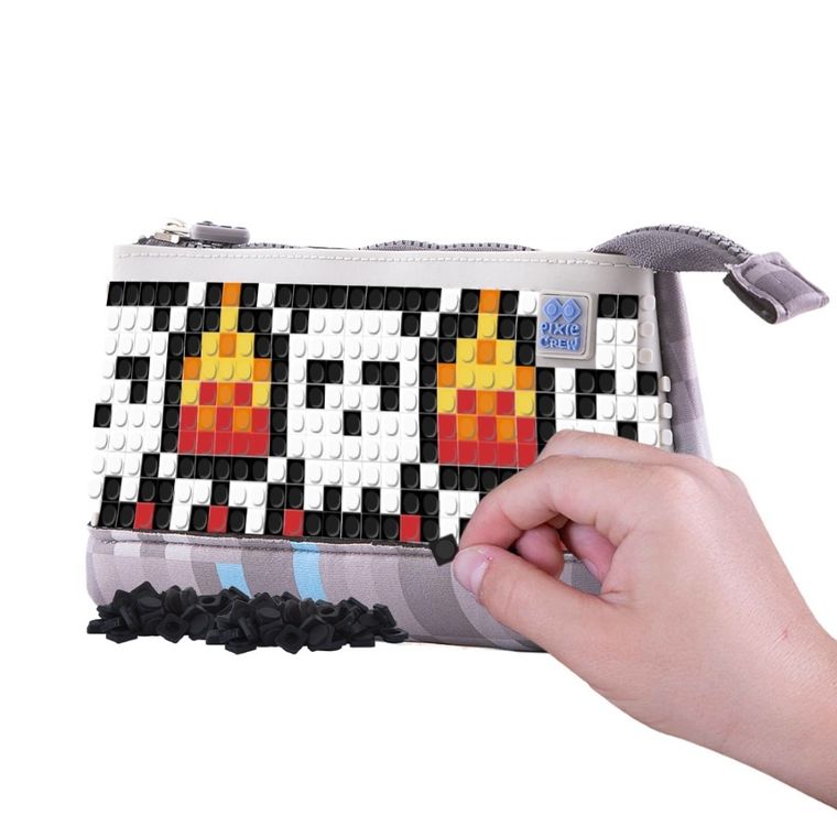 Pixie Crew, penar etui, fara rechizite scolare, gri-albastru