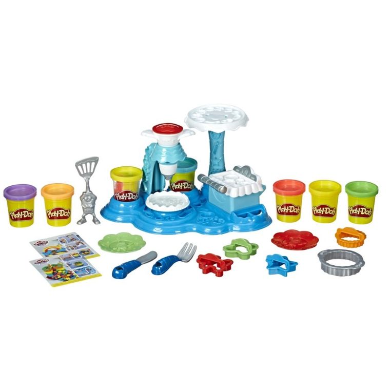 Play-Doh, Rainbow Cake Party, 7 cutie si accesorii, set creativ