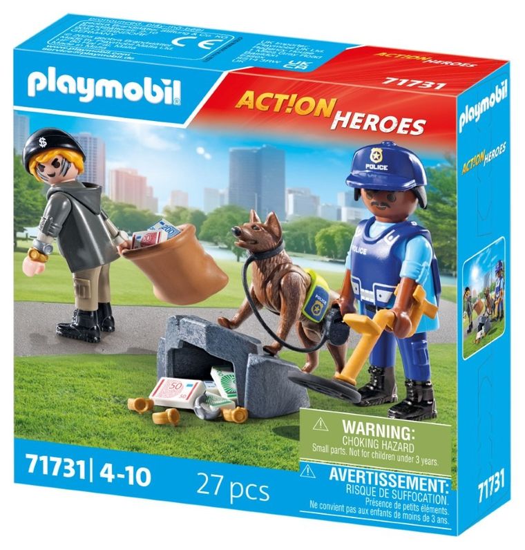 Playmobil, Action Heroes, In cautarea de urme cu cainele politist, 71731