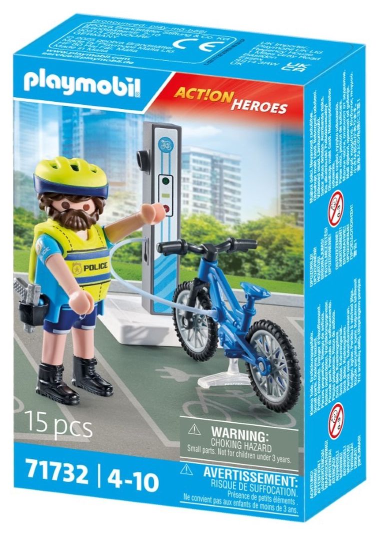 Playmobil, Action Heroes, Patrula de politie pe bicicleta, 71732
