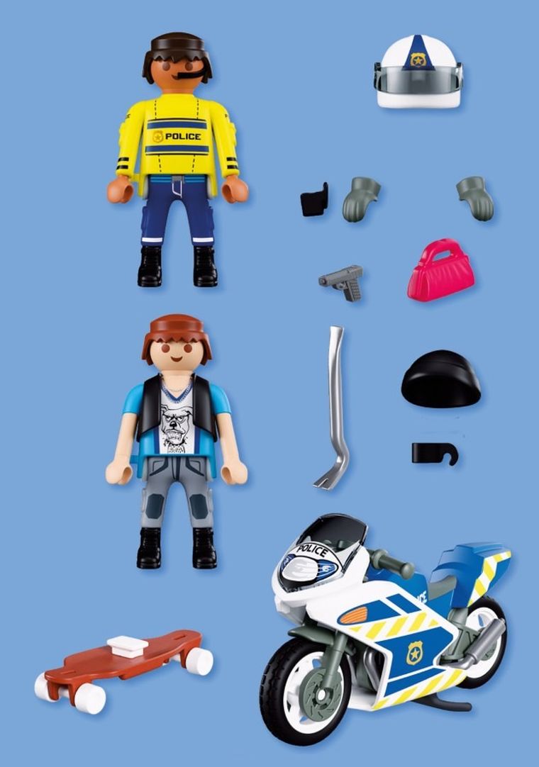 Playmobil, City Action, Urmarire cu motocicleta, 72079