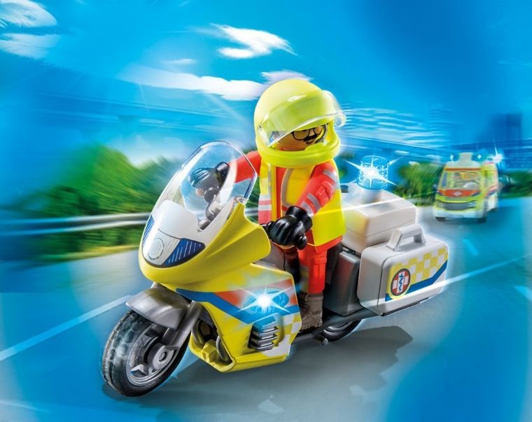 Playmobil, City Life, Motocicleta de salvare cu lumini, 71205