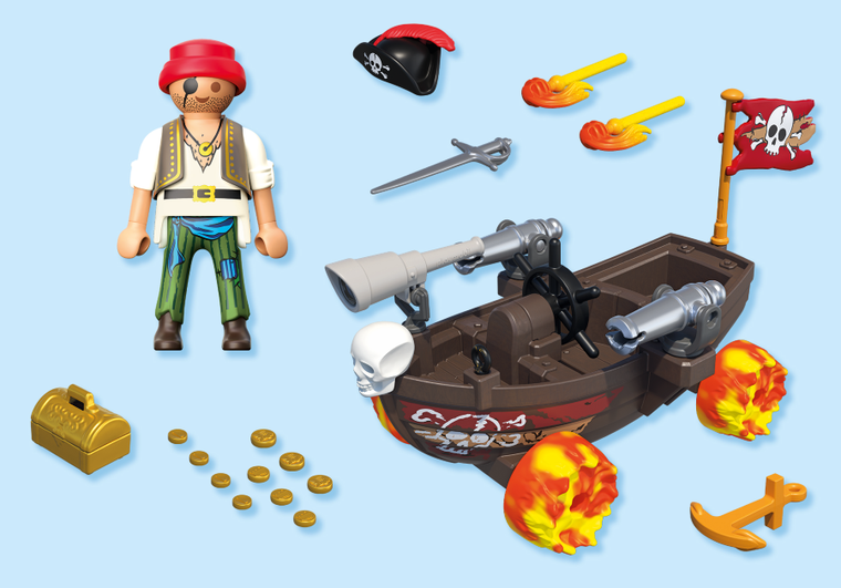 Playmobil, Funstars, Curse, Nava pirat, 71720
