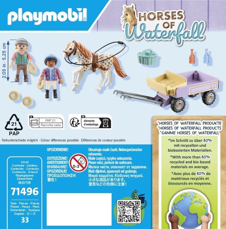 Playmobil, Horses of Waterfall, Carut cu ponei, 71496