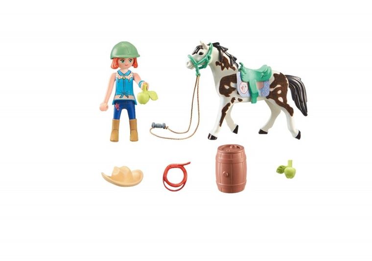 Playmobil, Horses of Waterfall, Ellie si Sawdust exerseaza Western Riding, 71358