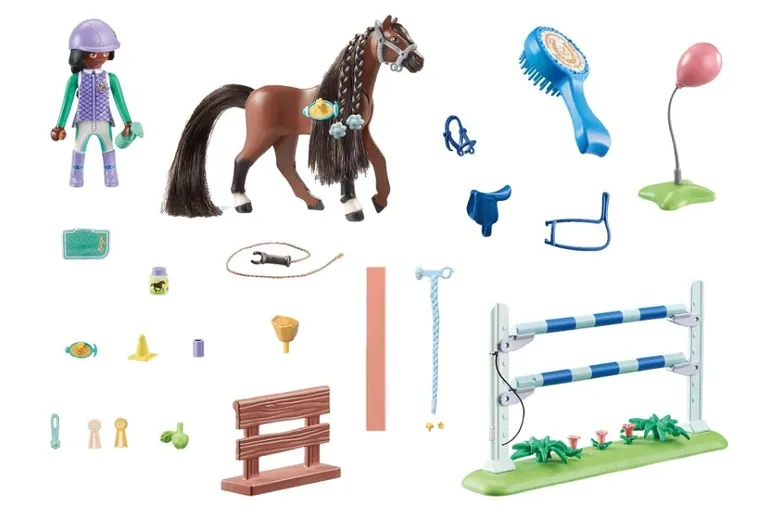 Playmobil, Horses of Waterfall, Zoe si Blaze cu obstacole, 71355