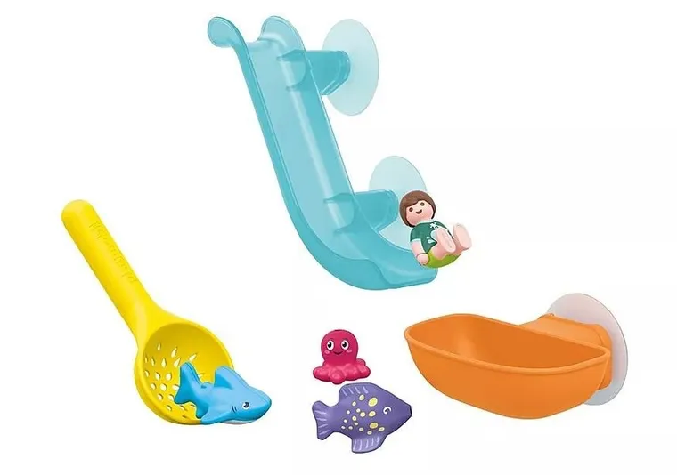 Playmobil, Junior Aqua, Tobogan de apa cu animalute marine, 71689