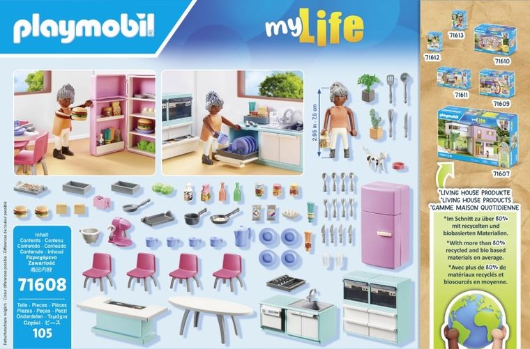 Playmobil, My Life, Bucatarie cu salon, 71608