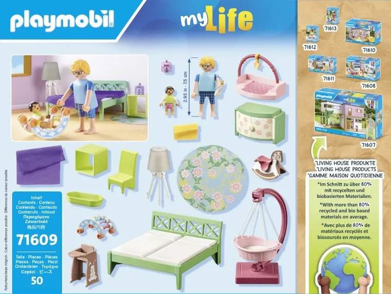 Playmobil, My Life, Dormitor cu loc de joaca pentru copii, 71609