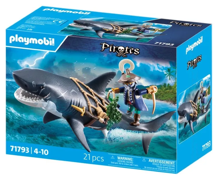 Playmobil, Pirates, Rechin urias cu pirat, 71793