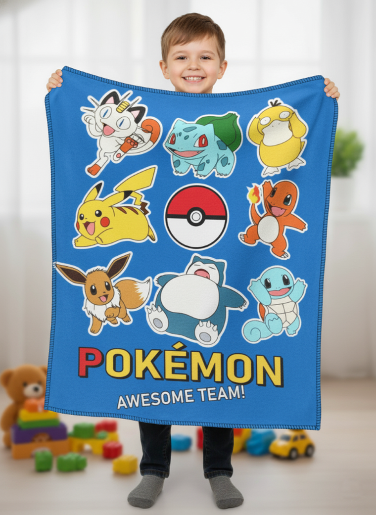 Pokemon, patura din fleece, 100-140 cm