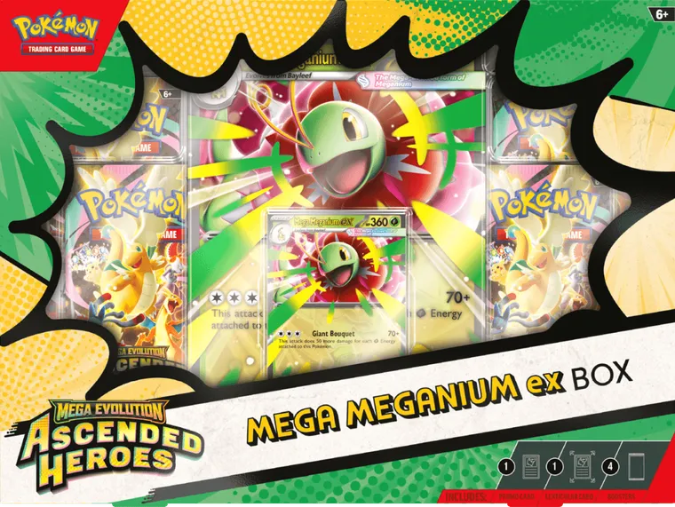 Pokemon TCG: Mega Evolution, Ascended Heroes, Mega Meganium ex Box, joc de carti