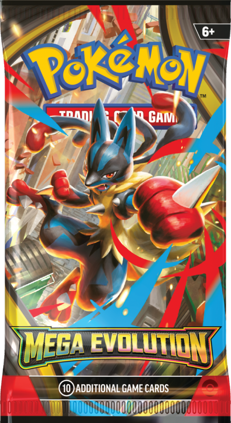 Pokemon TCG: Mega Evolution, Booster, joc de carti, add-on, 1 buc.