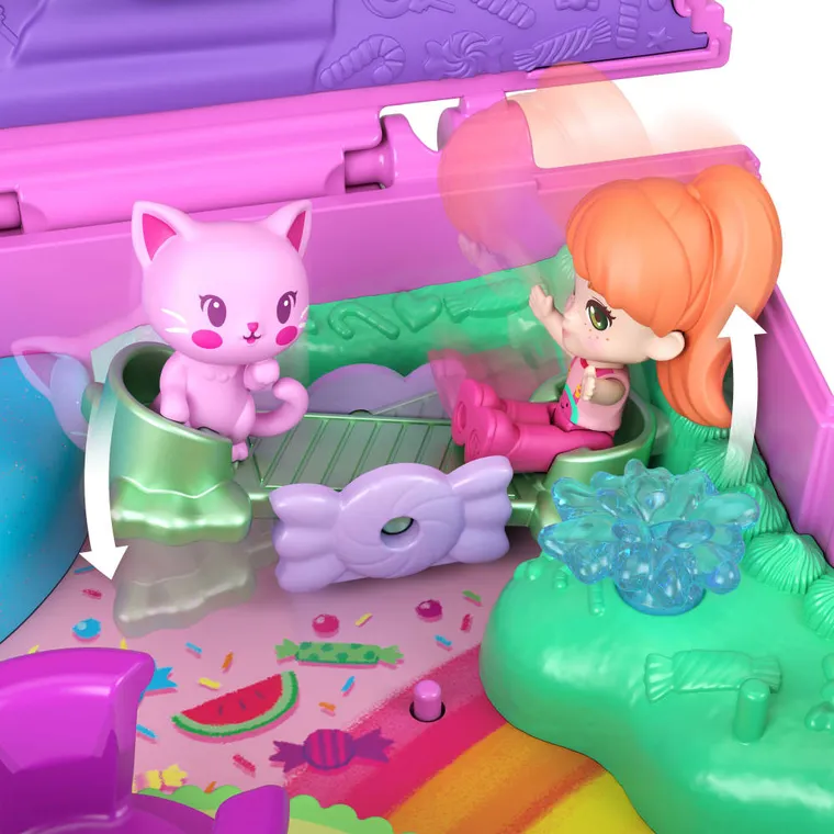 Polly Pocket, Gumball Kitty, set compact cu papusa si accesorii