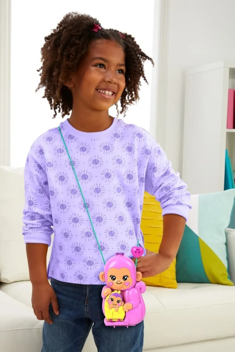 Polly Pocket, Purse Compact, Maimute, set cu figurine si accesorii