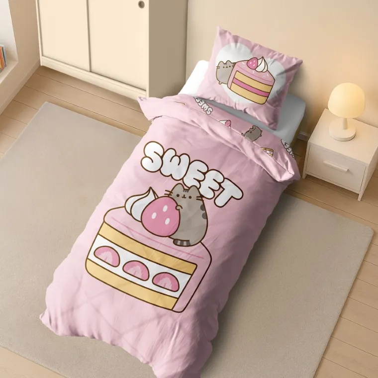 Pusheen, set lenjerie de pat single, 140-200 cm