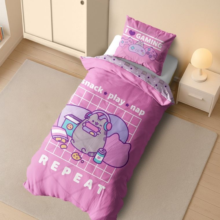 Pusheen, set lenjerie de pat single, 140-200 cm
