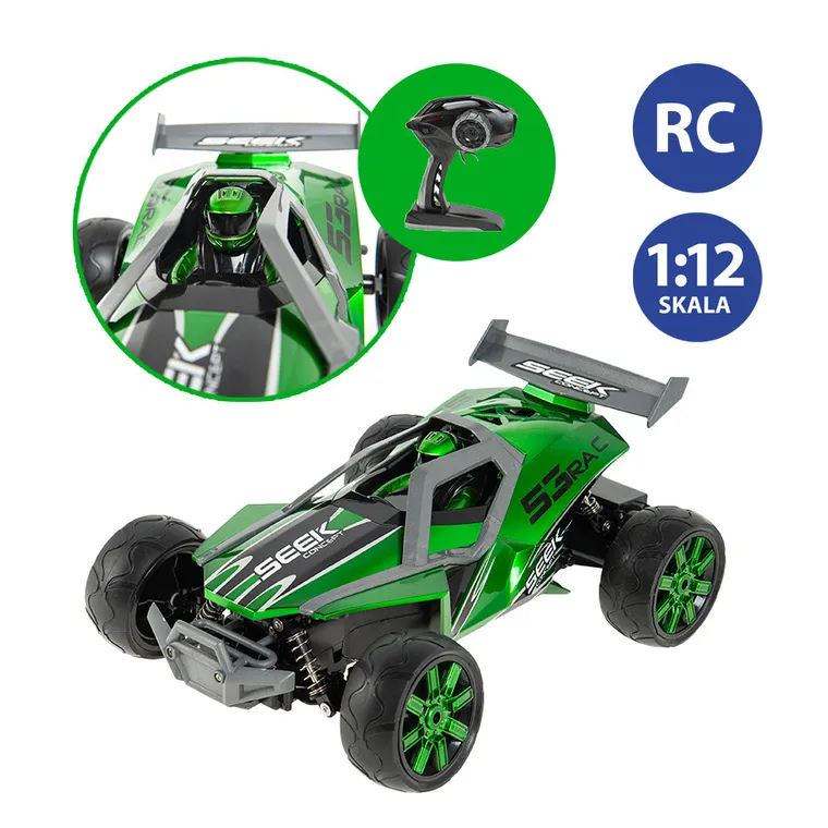Race Xtreme, Buggy, masinuta cu telecomanda, 1:12, 2.4 GHz, verde, 30 cm